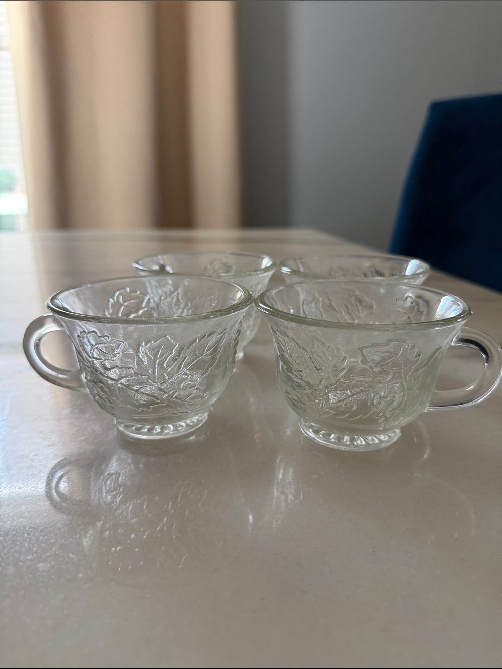 Four Pieces Leaves Grape Tea Glass Cups
